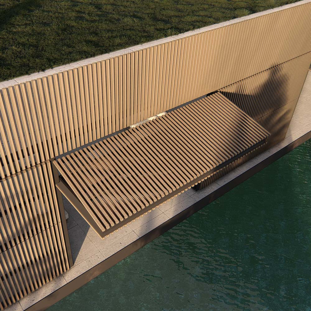 Brise-soleil à pliage type genou