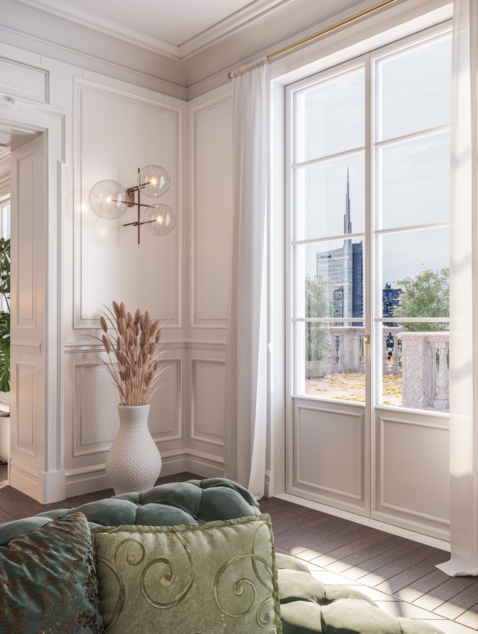 Skyline Classic in legno di abete laccato bianco