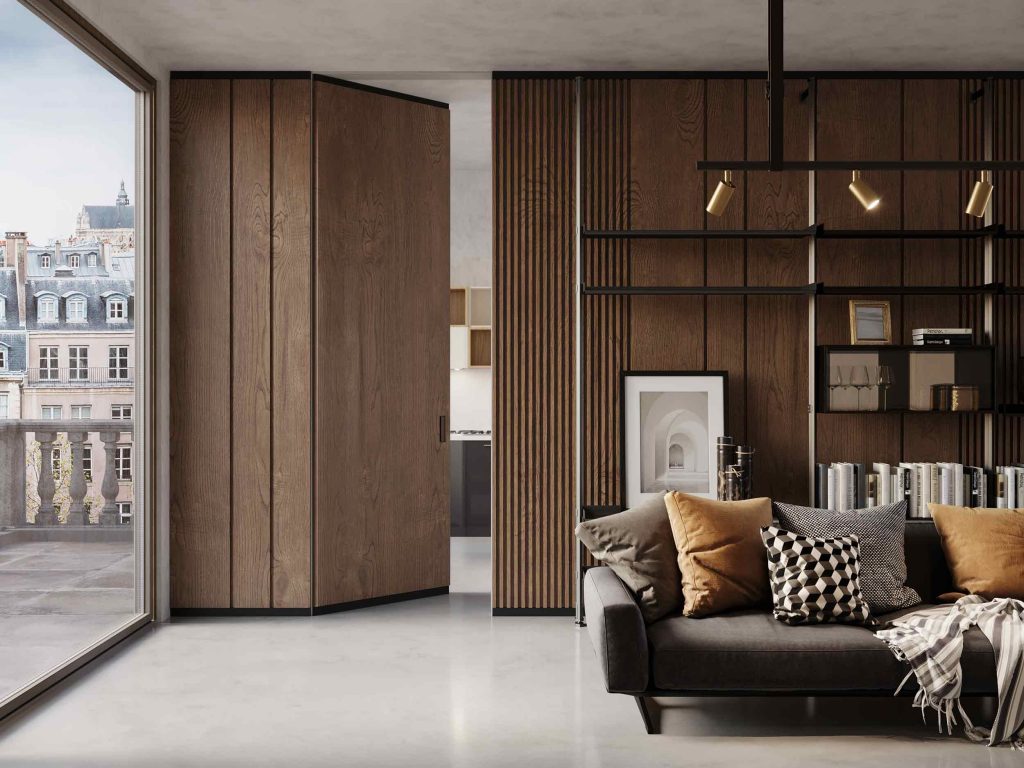 Porta interna a battente Lady tamburata in rovere naturale