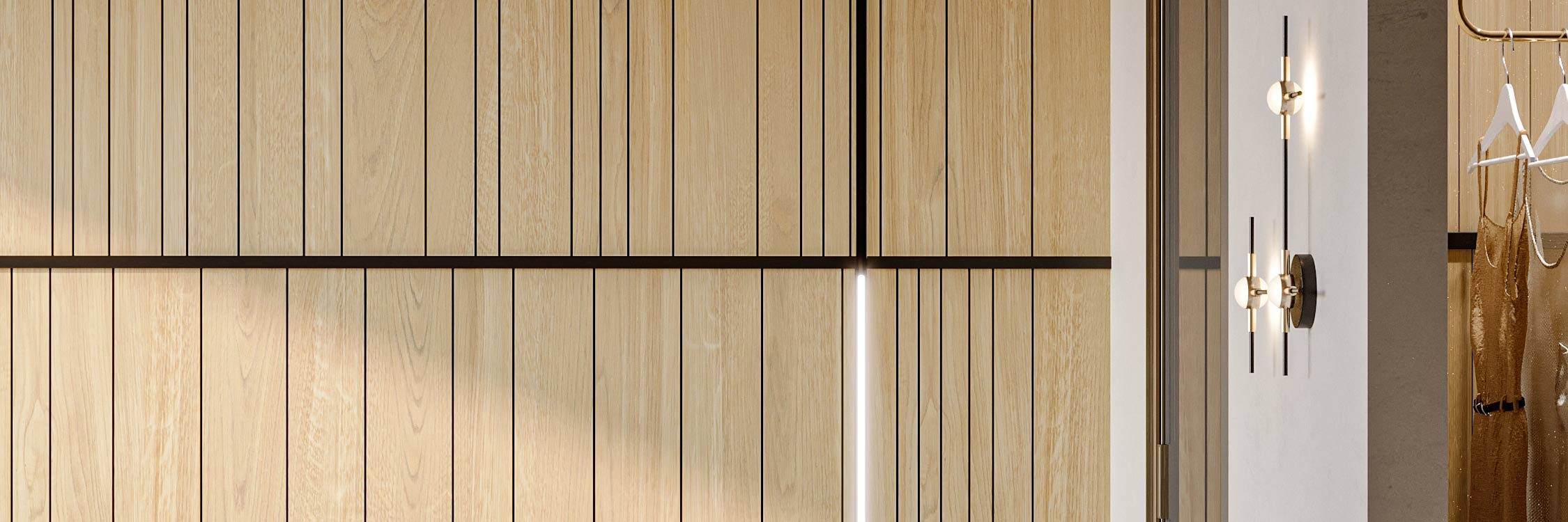 Detail view of a wooden boiserie