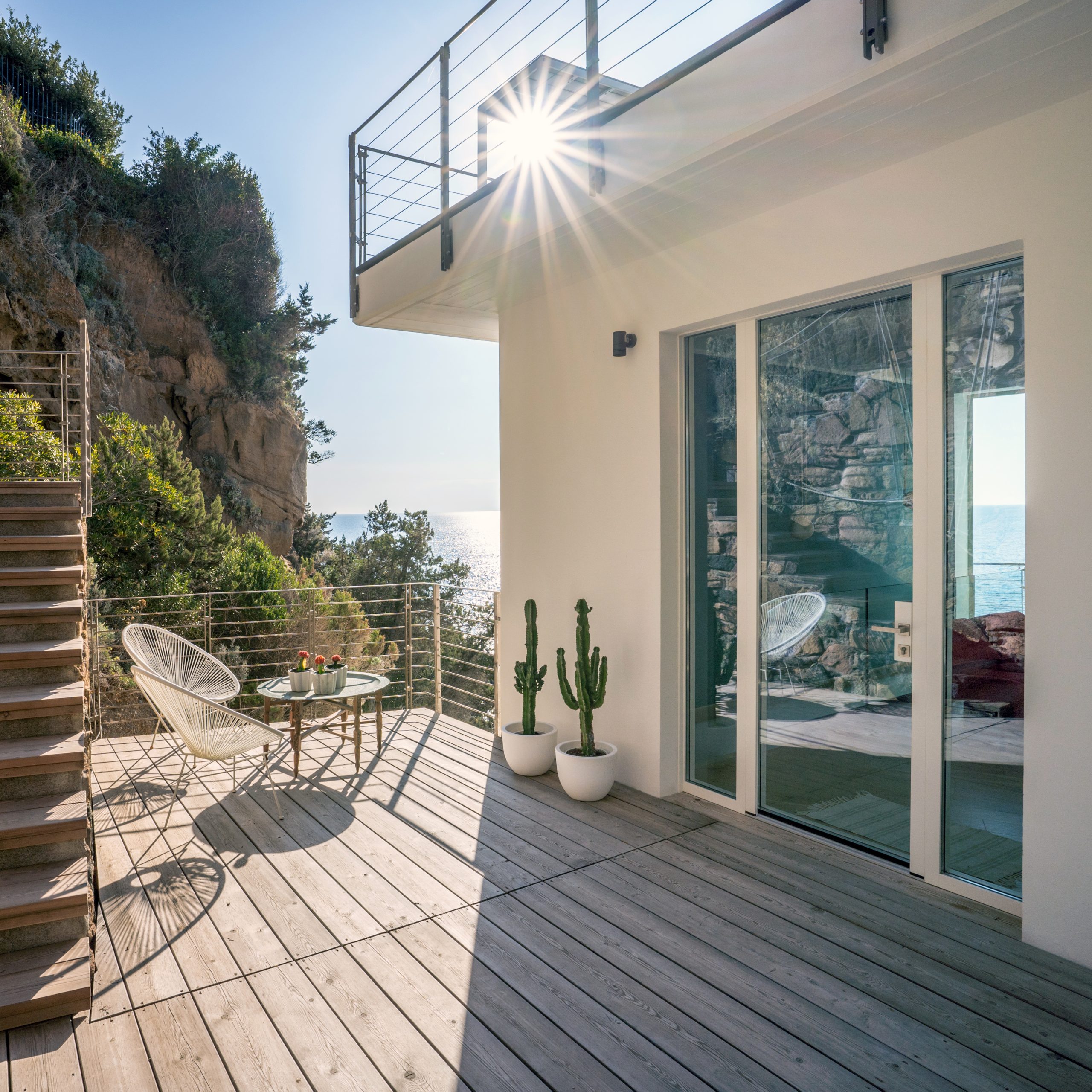 Skyline Entrance Door laccata bianca con fissi laterali